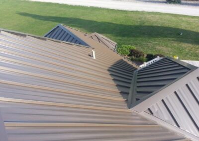 a metal roof with a metal roof